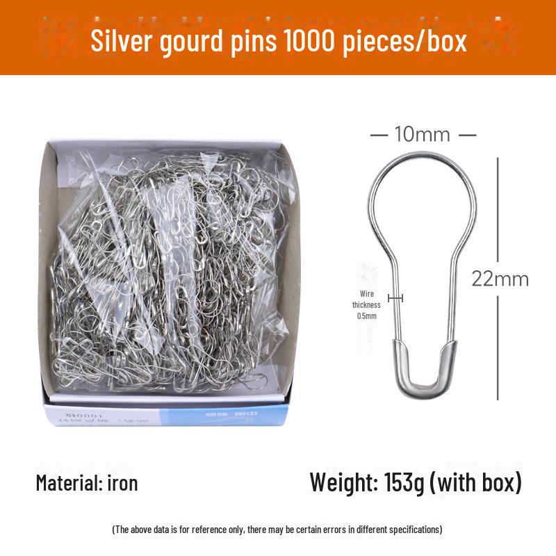 Gourd-Shaped Metal Safety Pins: Iron, Copper, Stainless Steel In Gold, Silver, Black - Clothing Tags/Small Pin Buckles