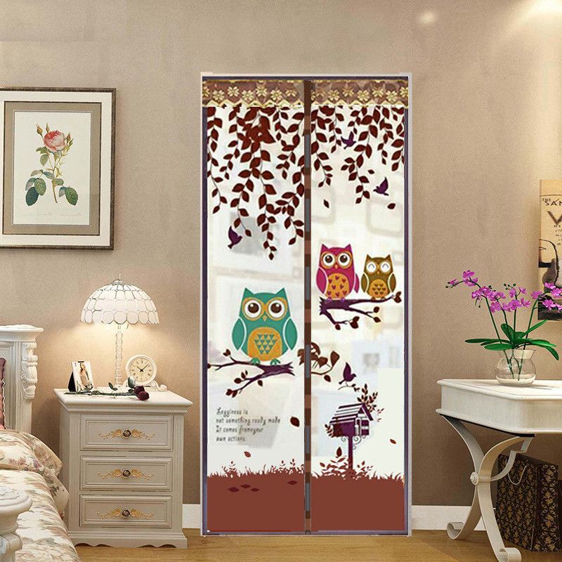Elegant Owl Pattern 90/100*210cm Anti Mosquito Magnetic Mesh For Insect-free Homes
