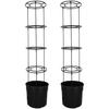Pot For Growing Tomatoes With A Ladder For The Balcony, Black, 39 Cm, Set Of 2