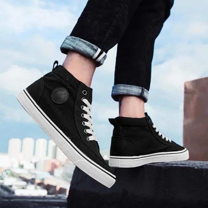 Classic Fashion Cosy Men Luxury Shoes Casual Sneakers Mens Canvas Shoes Lace-Up High Top Men's Vulcanize Shoes Zapatos Casuales