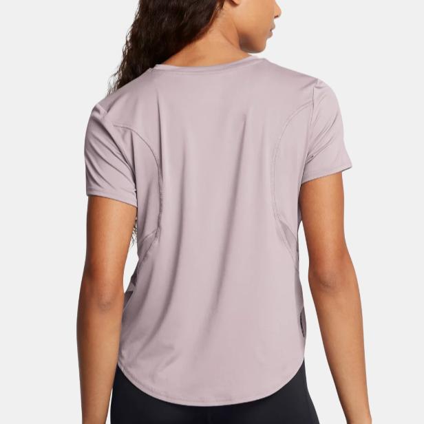 Under Armour Vanish Elite Vent Breathable Loose Casual Solid Color Crew Neck Short Sleeve T-Shirt Women T-Shirts Fatigue-Gray 1386400-015