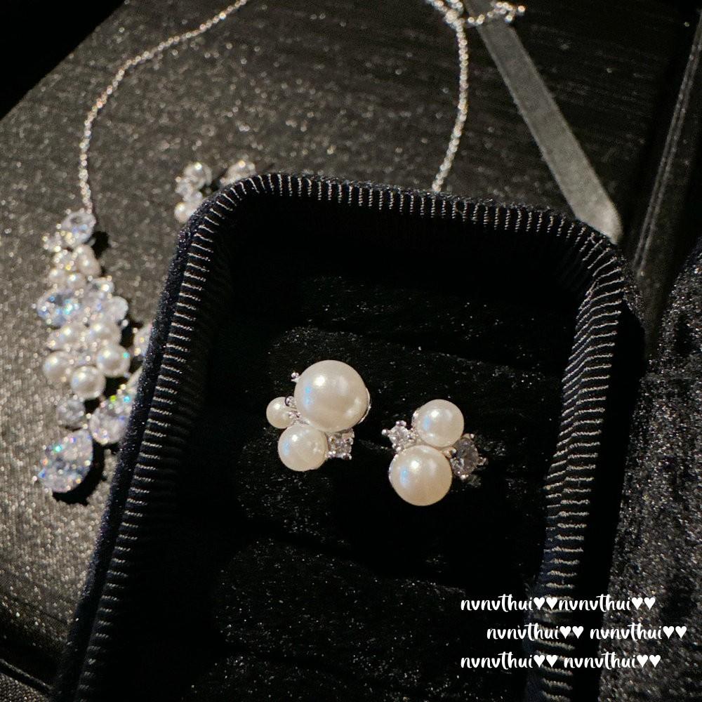 Mermaid Bubble Flower Water Drop Gem Necklace, Eight Hearts And Eight Arrows, 18K Gold Plated, Pigeon Egg Zircon Earrings