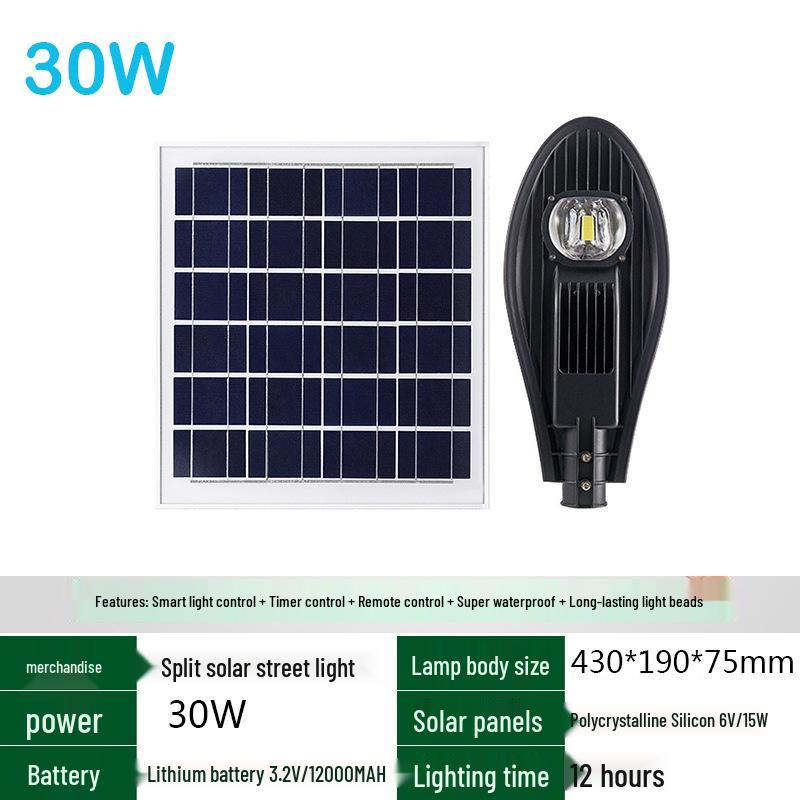 Solar Street Light: LED Outdoor Lamp with Remote Control for Garden or Courtyard