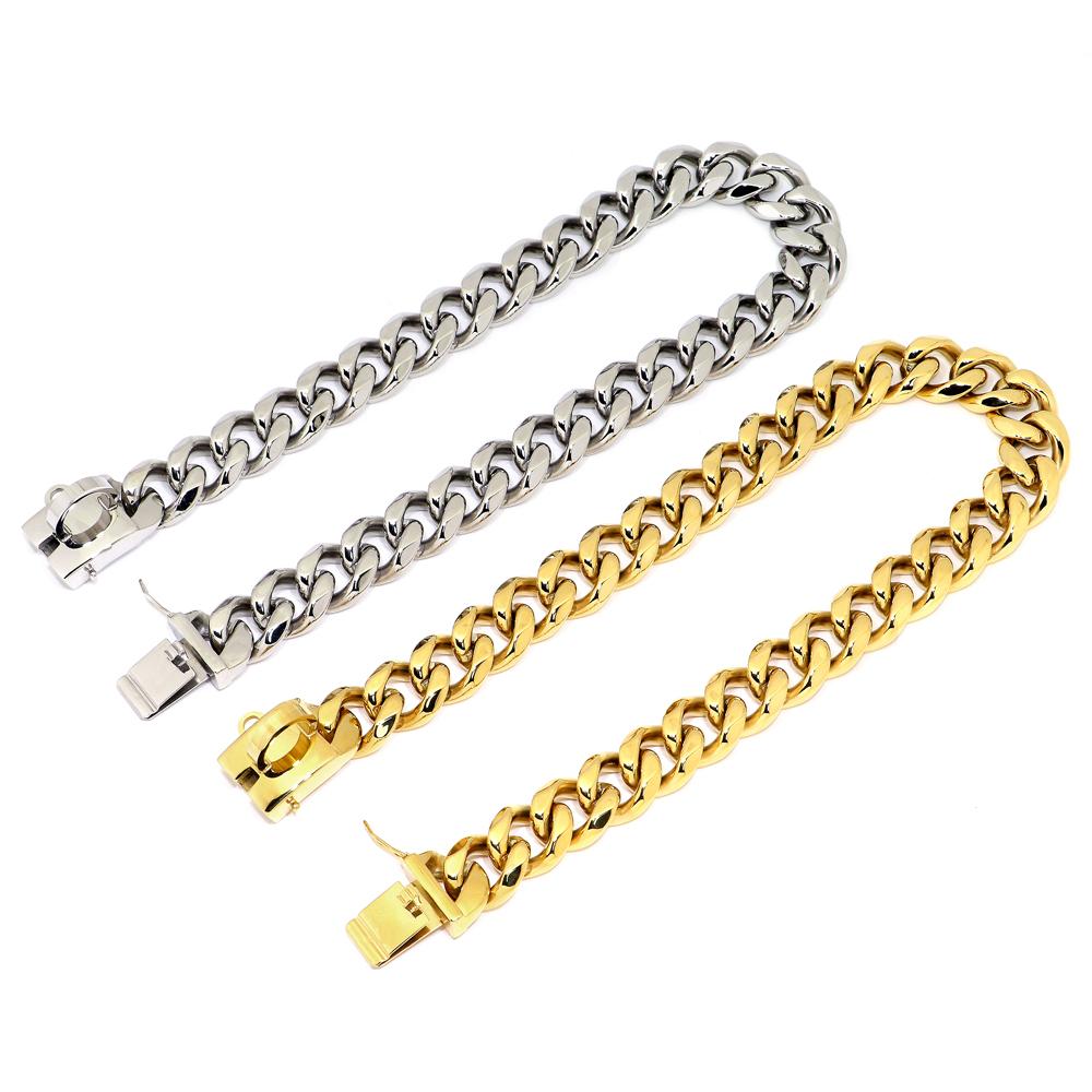 Hundehalsband und Leine aus Edelstahl 304, superstarkes Hundehalsband aus Metall, Choke, Silber/Gold, Haustier-Führstrick für Partys