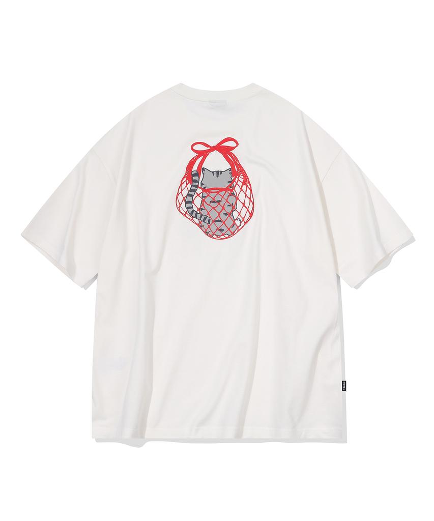 CPGN STUDIO Pocket Love Cat Short Sleeve Tee Cream