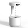 Humidifiers Anti Gravity Droplet Rechargeable Humidifier Led Smart Display Clock White