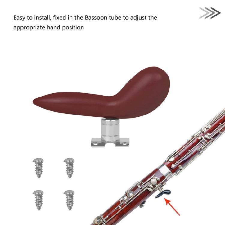 Bassoon Thumb Rest with Fixing 4 Screws and Base Removable Thickened Hand Holder