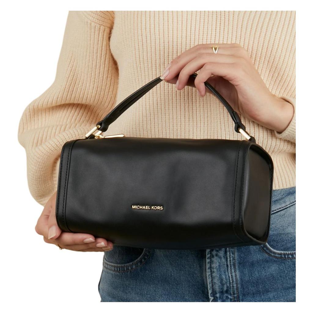 Michael Kors Small Leather Tote Bag With Gold Hardware And Zipper Closure Women Tote Bags Black 32F4G5OC5L-BLACK