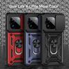 KEYSION Shockproof Armor Case for Realme GT 7 Pro Slide Camera Lens Protection Ring Stand Phone Cover for OPPO Realme GT 7 7T 5G