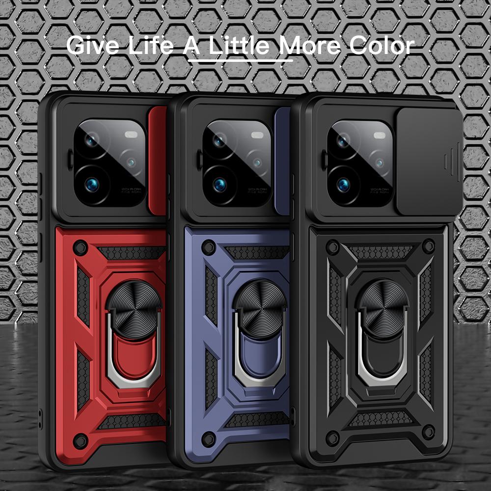 KEYSION Shockproof Armor Case for Realme GT 7 Pro Slide Camera Lens Protection Ring Stand Phone Cover for OPPO Realme GT 7 7T 5G