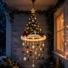 Luminous Hanging Decorations Christmas Tree Ornament with LED Lights Lighted Pendant Star Topper Decorative Snowflake Pendants Xmas Festive