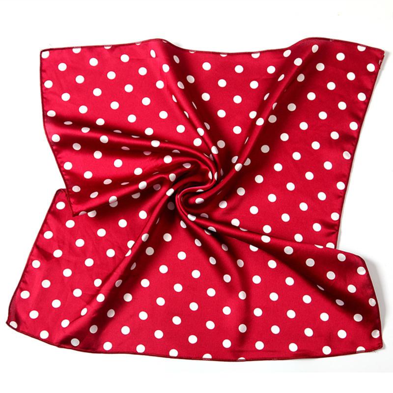

Luxury Soft Women Square Scarf Bandanas Wrap Dot Print Beautiful Laides Neck Scarves Headband Hair Tie Bag Decoration красный