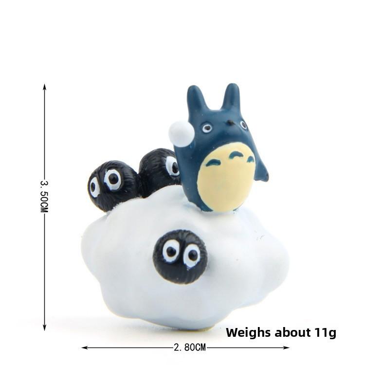 Cute Cartoon Cloud Totoro Girl Coal Ball Blue Cat Mini Model For Gift Giving And Home Decor