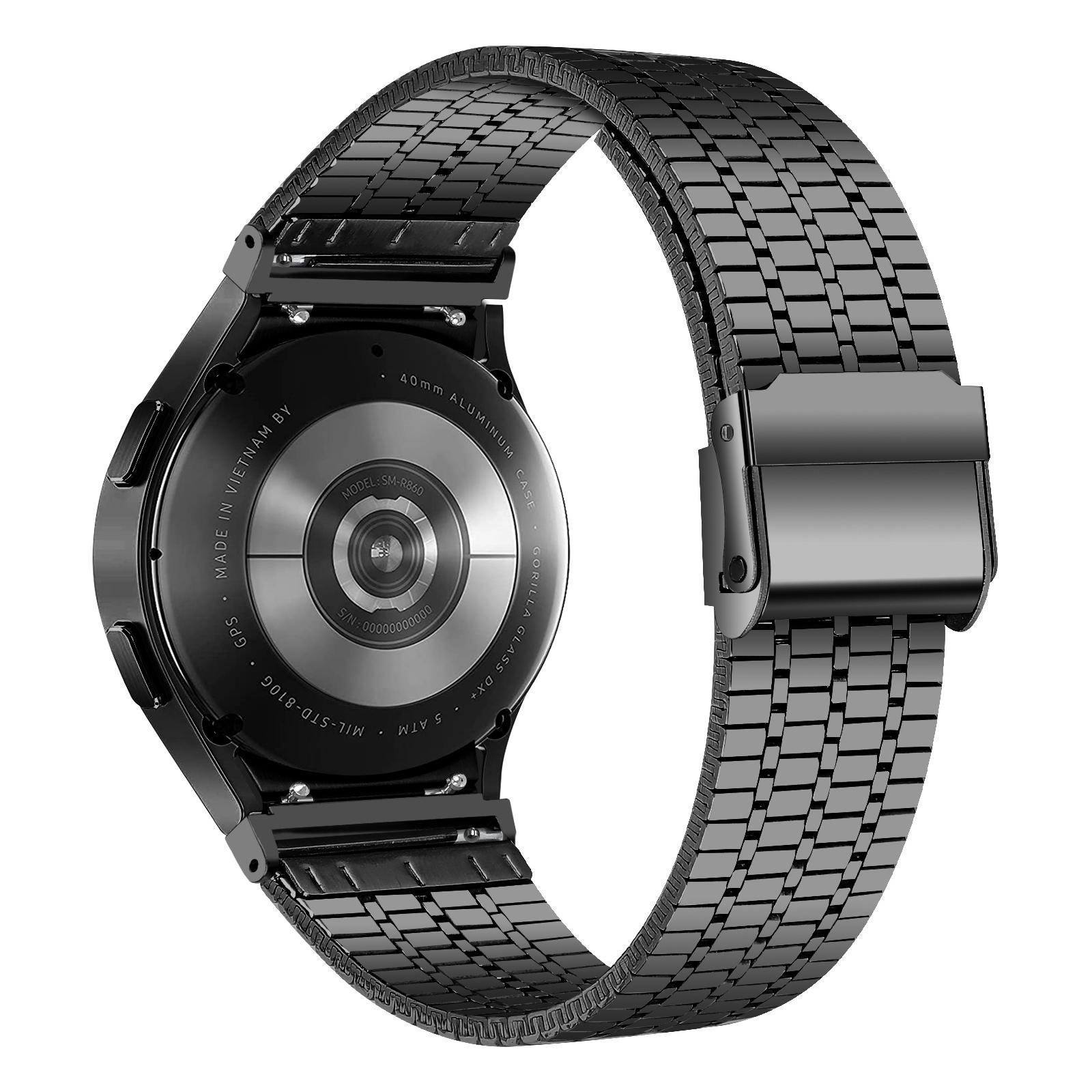 

Для Samsung Galaxy Watch7 44мм 40мм Ремешок для часов 7-звенный из нержавеющей стали Наручный ремешок Black