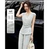 Women's Summer Twist-Knot Top & Elastic Waist Skirt Set
