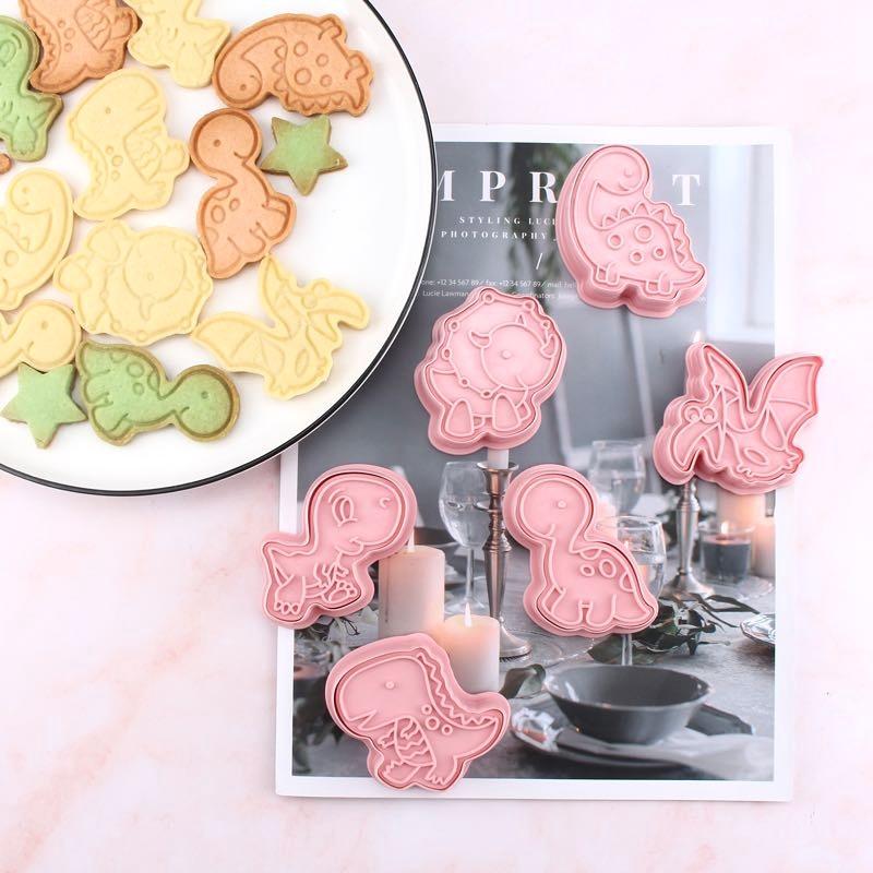 6Pcs/set Dinosaur Shape Cookie Cutters Plastic 3D Cartoon Pressable Biscuit Mold 6Pcs/set Dinosaur Shape Cookie Cutters Plastic 3D Cartoon Pressable Biscuit Mold