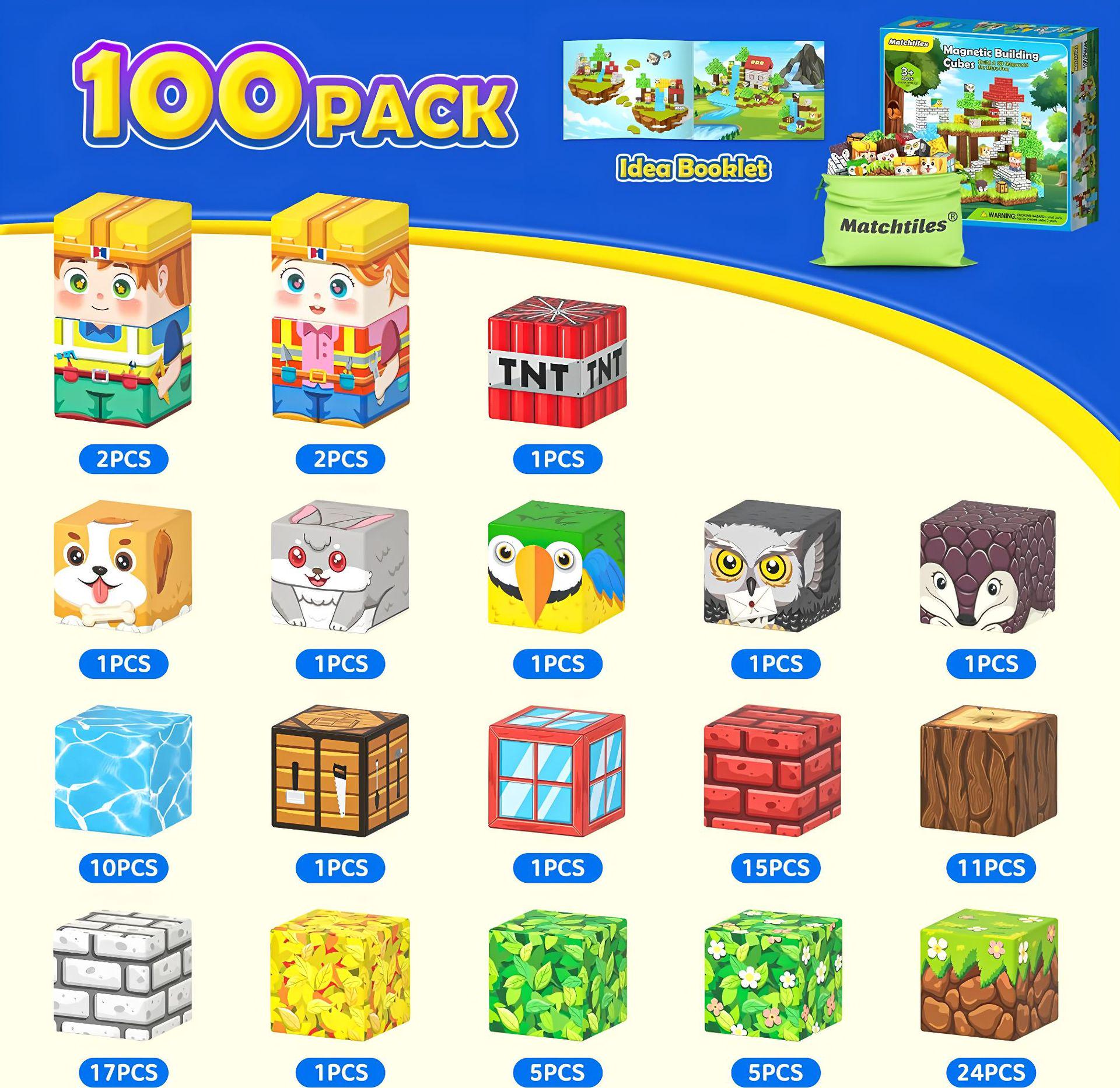 My Magnetic Forest World Children s Educational Building Blocks Set Basic Magnet Set [1 charger + 4 terminals]