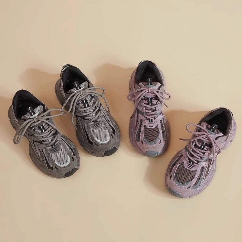 Sports dad shoes women's spring and summer new versatile students thick soles increase height, light breathable mesh running