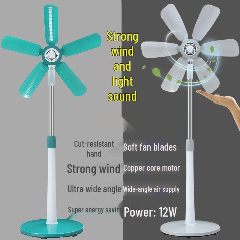 Quiet Mini Five-Blade Floor Fan for Home, Dorm, and Office