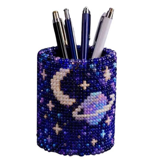 Yousheng 3D Beaded Pen Holder Kit, DIY Tiny 3D Pencil Holder Bead Embroidery Kit, DIY Pencil Organizer Beading Crafts, Cute Bead Art Crafts, Handmade C