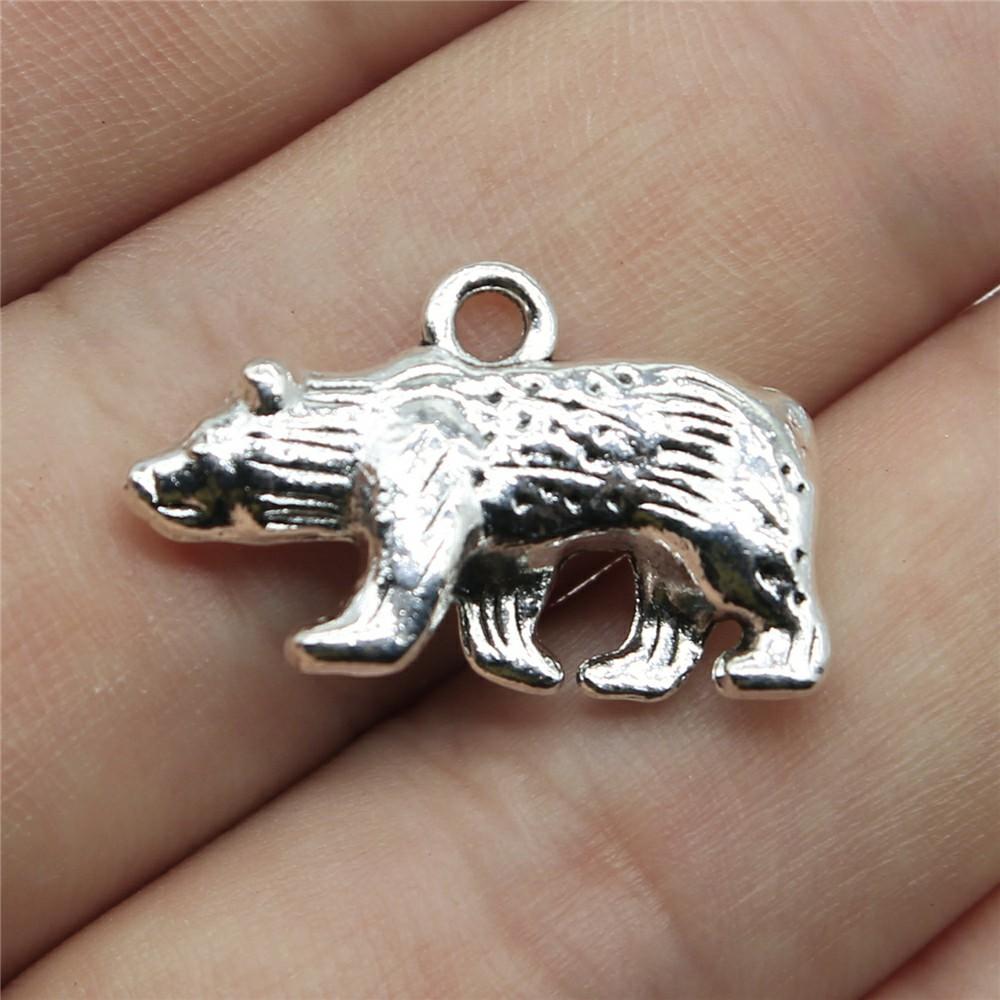 10cs Cute Animal Panda Bear Charms Pendants Antique Jewelry Making DIY Handmade Craft Pendant