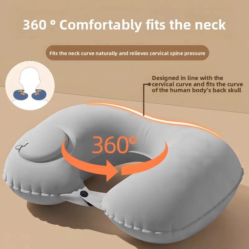 Compression Inflatable U-shaped Pillow Portable Travel Airplane Pillow Neck Protection Pillow Outdoor Travel Sleeping Pillow