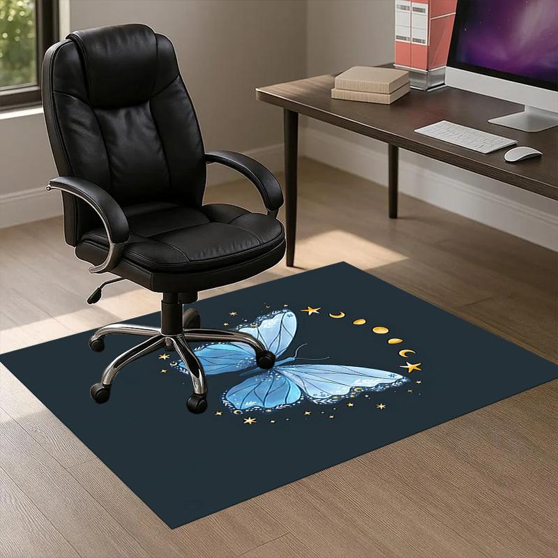 

Butterfly Moon Pattern Area Rug, Office Carpet Indoor Outdoor Entrance Doormat, Non-Slip Soft And Comfortable, Living Room, c122005 60cm by 90cm