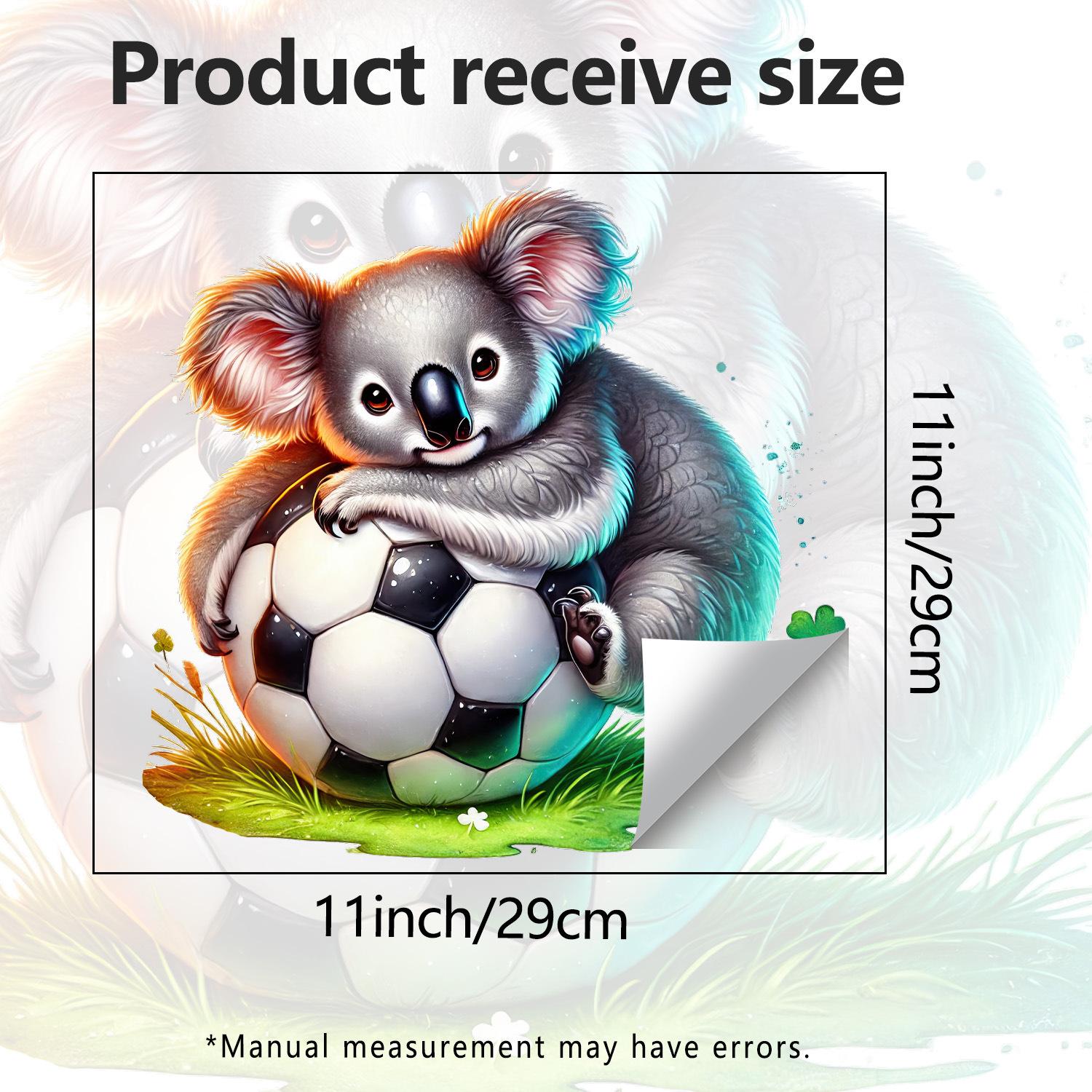 

Коала, держащая футбольный мяч, Стеклянная пленка для газона, спальни, гостиной, балкона Наклейки JDT-H7308