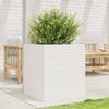 VidaXL Planter White 60x60x68.5 Cm Solid Pine Wood, Outdoor Planter, Flower Box, Tomato Planter, Planter of 3282470