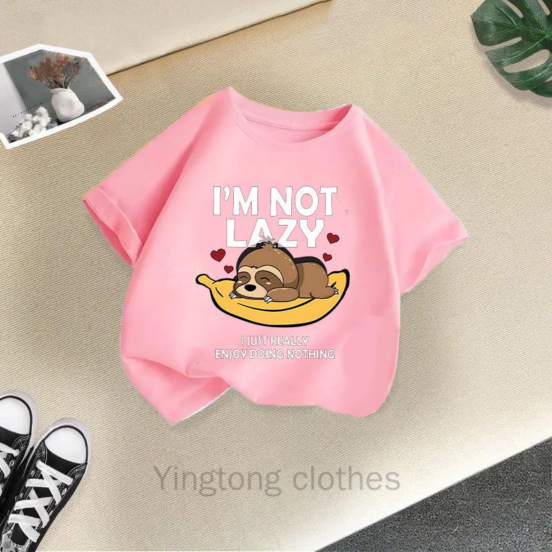 Summer Boys and Girls Short Sleeved T-shirt Cotton New Cartoon Printed Top Girls' Children's Clothing Trend