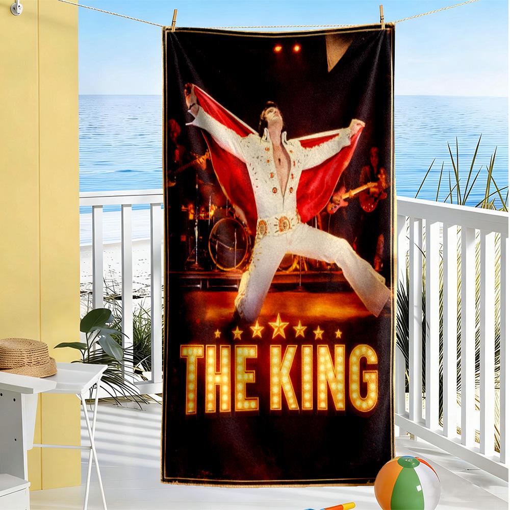 Elvis Presley Strandtuch für Strandreisen Tragbar Bedrucktes Strandtuch Outdoor-Accessoire Geburtstags-/Weihnachtsgeschenk