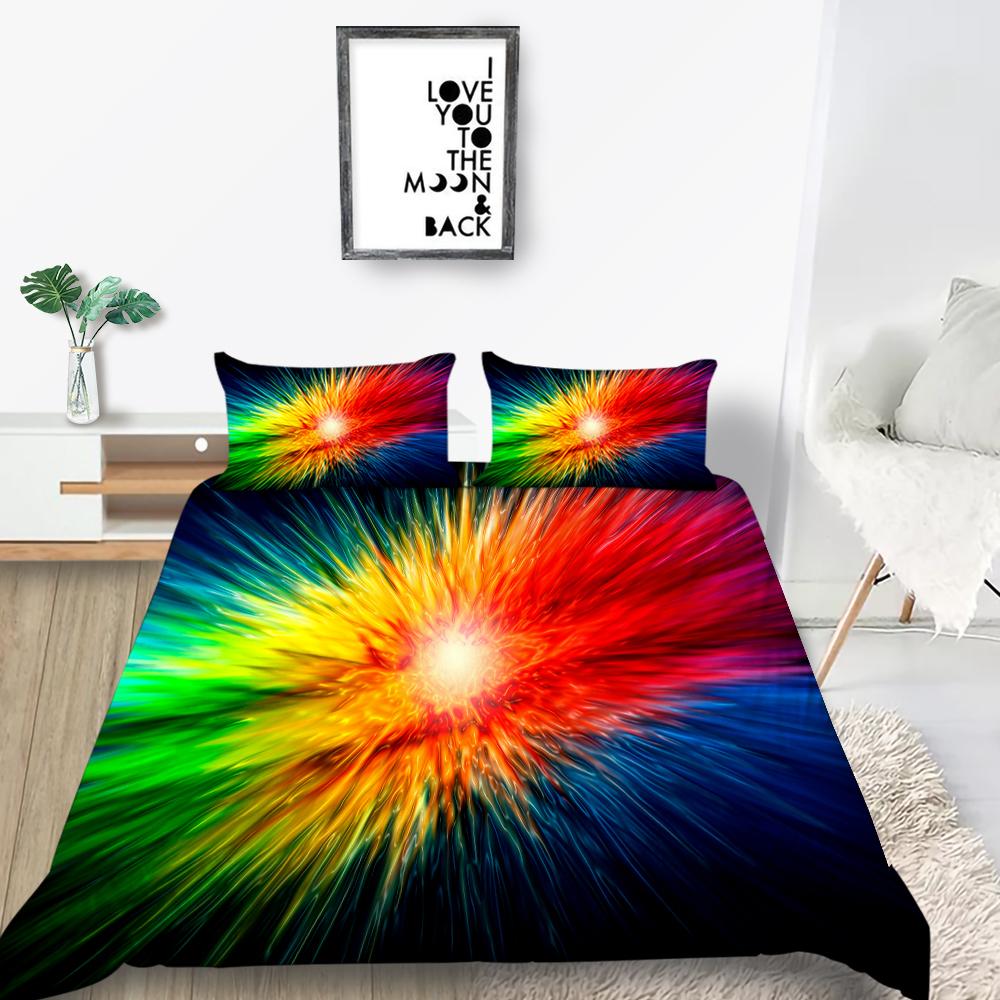 New Fashion Rainbow Duvet Cover Home Bedspreads Highly Quality Pillowcase Queen Single Size Bedding Luxruy Bedding Cover Sets