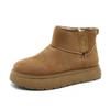 RD new autumn and winter casual cotton shoes solid color heightening thick-soled warm snow boots