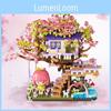 Flower House Girl Scene Assembly Building Block Model Toys Desktop Ornament
