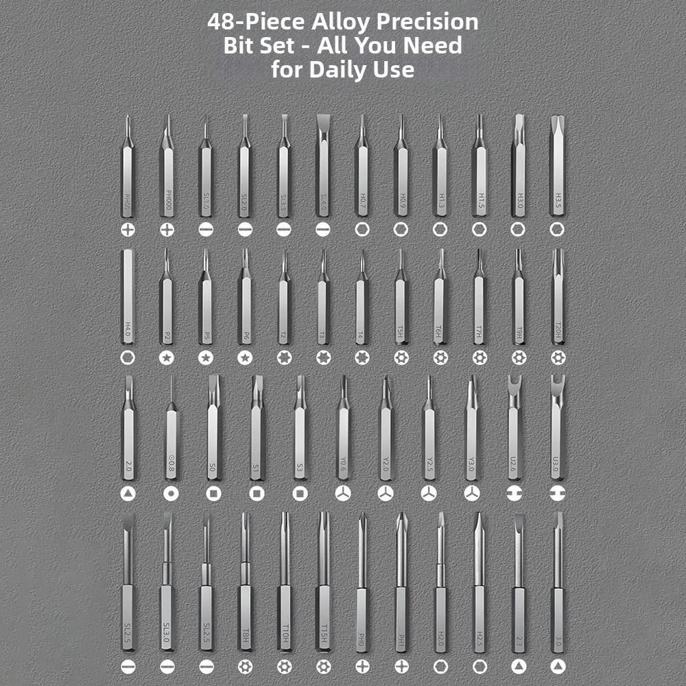 with 48 Magnetic Bits Cordless Screwdriver 50-in-1 Electric Tool Kit Electric Screwdriver Set