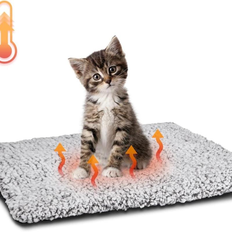 Self-Warming Pet Pad Blanket, Electric-Free Thermal Bed Mat, Anti-Slip for Cats Dogs Winter Warmth Mat Heat Reflecting Core Pad