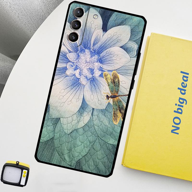 Libellenmuster Handyhülle Für Samsung Galaxy S25 Ultra S20 S21 S22 S23 Plus S24 Ultra S9 S10 S25 FE Cover
