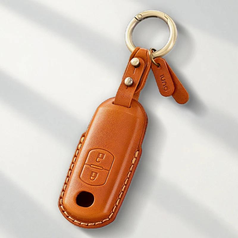 Key Case for Car Genuine Leather Protector For MAZDA 2 3 5 6 CX-3 CX-5 CX-7 CX-9 Atenz Miata MX5 Axela CX4 Key Case Cover Fob