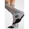 Women Harajuku Suspender Flared Leg Warmer Aesthetic Punk Garters Stockings Hollow Out Fishnet Leg Cover Streetwear