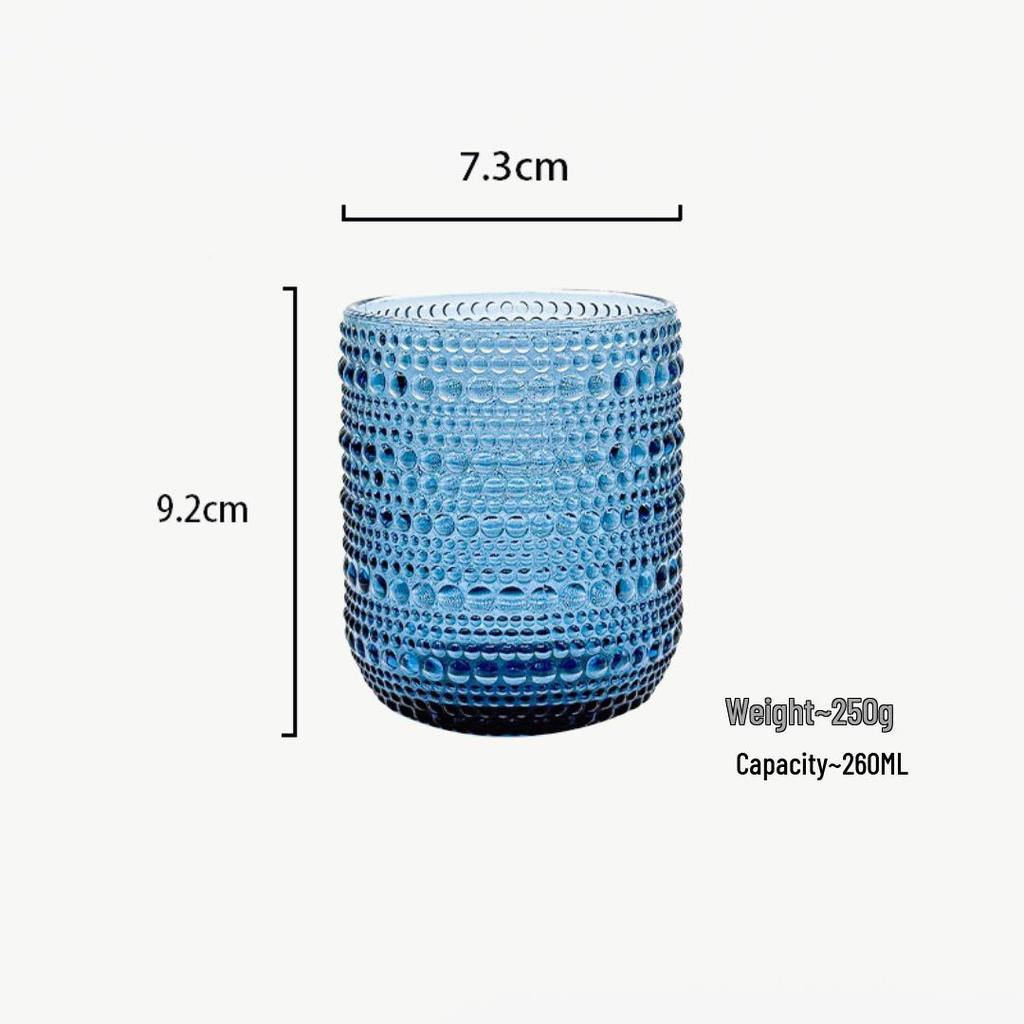 Retro skleněný pohár v lehkém luxusním stylu: Univerzální pro vodu, ústní vodu, džus, mléko, pivo a whisky - Zesílený design