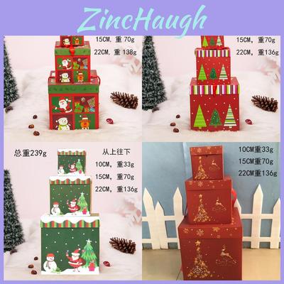 Colorful Christmas Decoration Gift Boxes Set Of Three Perfect For Holiday Displays