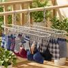 20/30 Clips Socks Drying Rack Windproof Stainless Steel Sock Laundry Airer Rust-proof Underwear Socks Holder for Home