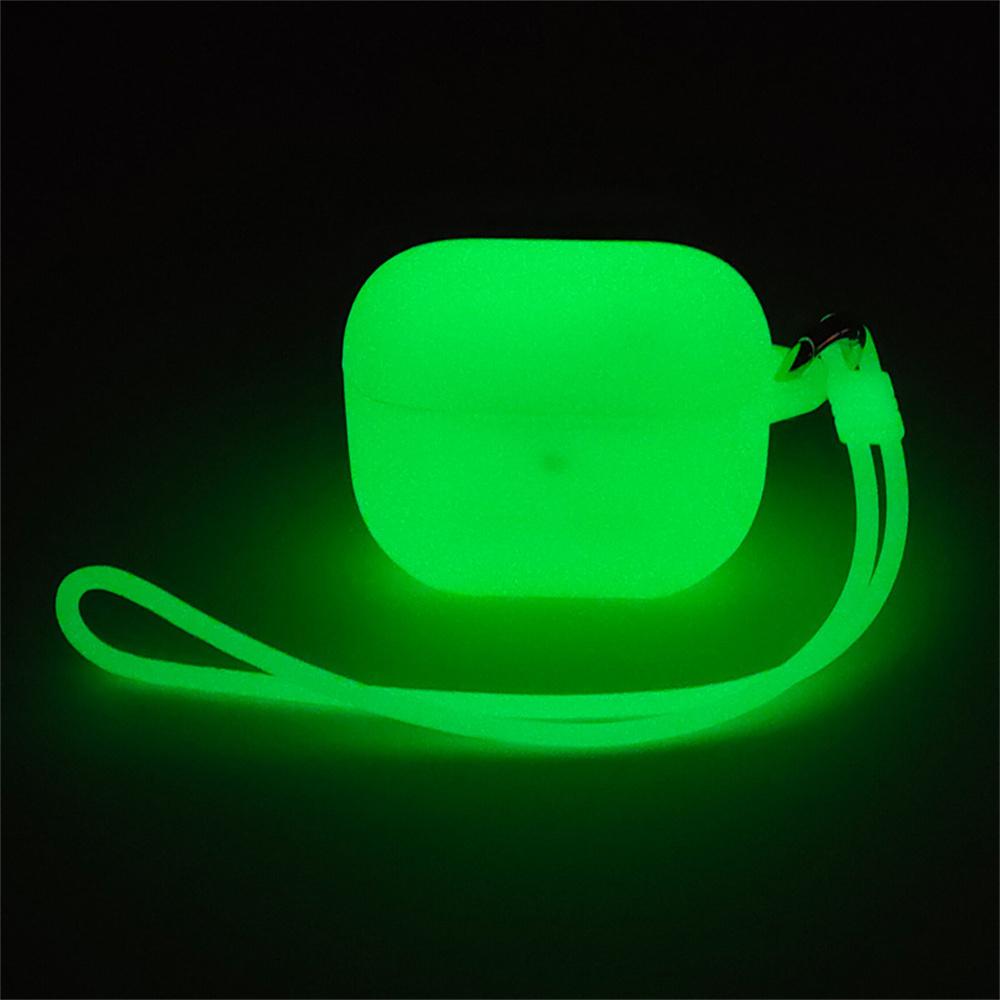 For Apple AirPods 4 Silicone Case Luminous Bluetooth-compatible Earphone Protective Cover with Lanyard