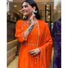 Women Anarkali Long Gown Kurta Pant Dupatta Set Party Wear Top Tunic Kurti Dress VF-20252a