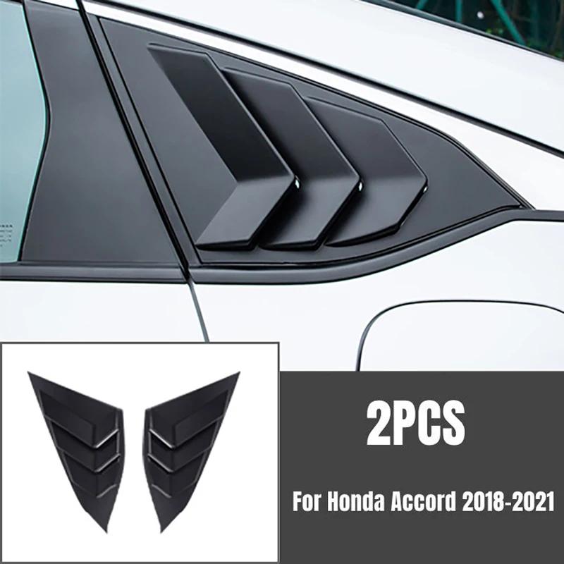 For Honda Accord 10th Gen 2018-2025 Car Rear Louver Window Side Shutter Cover Trim Sticker Vent Scoop ABS Carbon Fiber Black