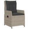Garden Chair Set 2 pcs Adjustable Light Grey Poly Rattan