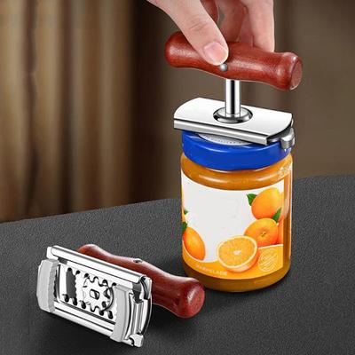 Abridor de Tampa Manual Giratório Economia de Esforço em Aço Inoxidável Abridor de Latas Multifuncional Abridor de Garrafas Desrosqueador de Garrafas Ferramenta de Cozinha