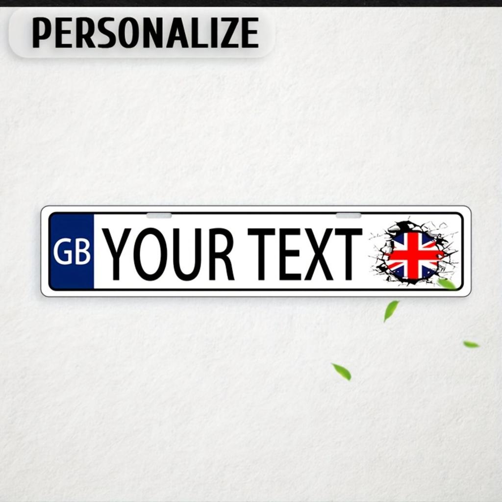 Custom Text Retro UK Metal Plaque Novelty Wall Art