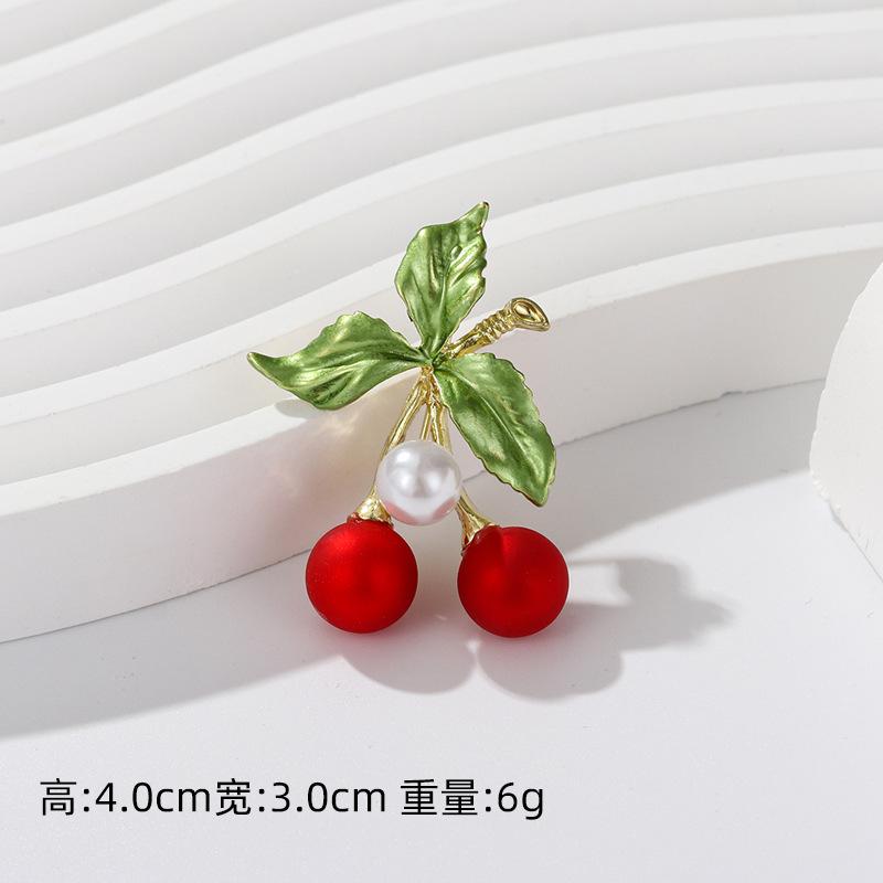 Alloy pearl fruit brooch grape cherry rhinestone oil drop brooch pineapple durian lotus brooch factory direct sales