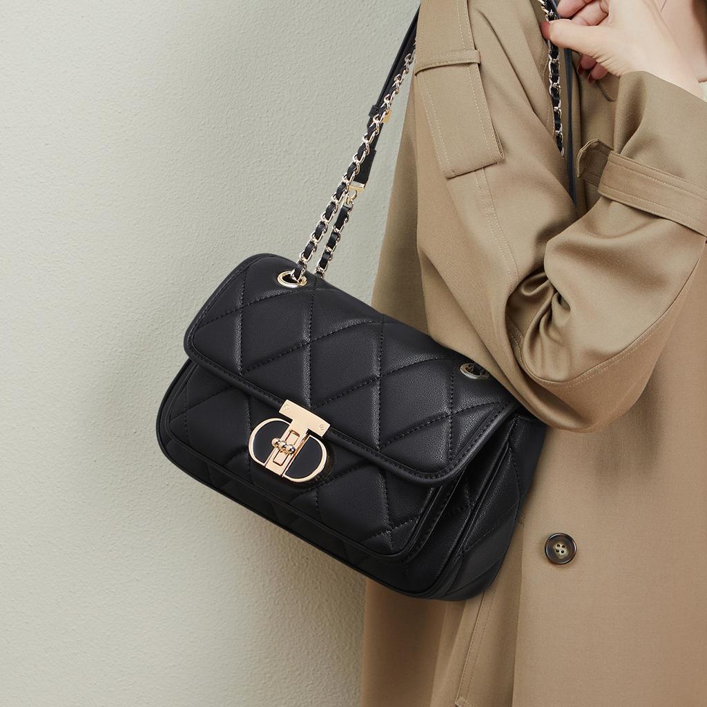 Bag Women'S Bag Crossbody Bag Cowhide Chain Shoulder Bag Versatile Small Square Bag Birthday And New Year Gift For Girls